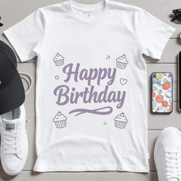 A digital illustration featuring a birthday theme in vector format.