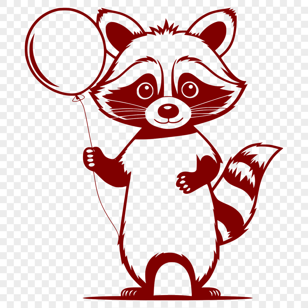 Simple Vector Racoon Design A simple illustration of a raccoon with rounded features.