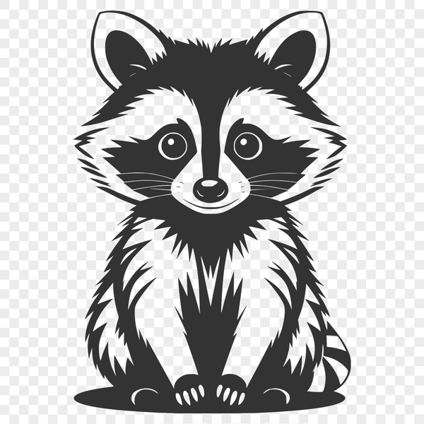 Raccoon Graphic Icon in Scalable Format A graphic representation of a raccoon created with scalable graphics technology.