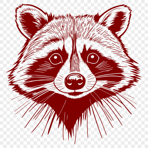 Raccoon SVG Illustration with Clean Lines A scalable graphic representation of a raccoon with clean lines and crisp details.