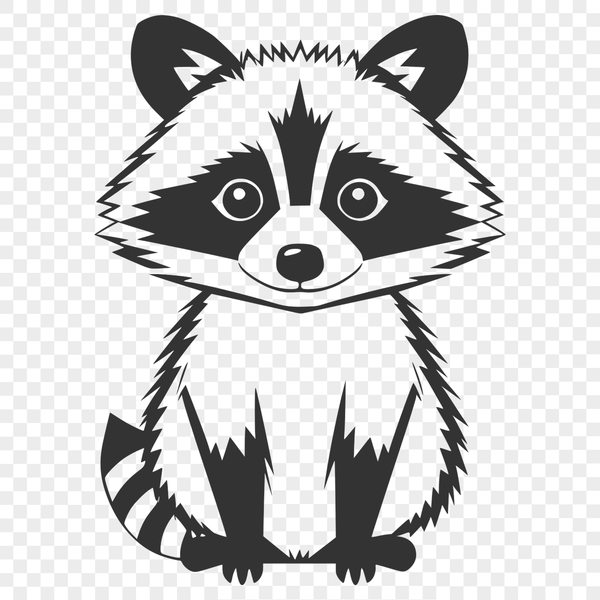 Adorable Raccoon Vector Graphic Racoon illustration in vector format, suitable for cutting machines or stencils.