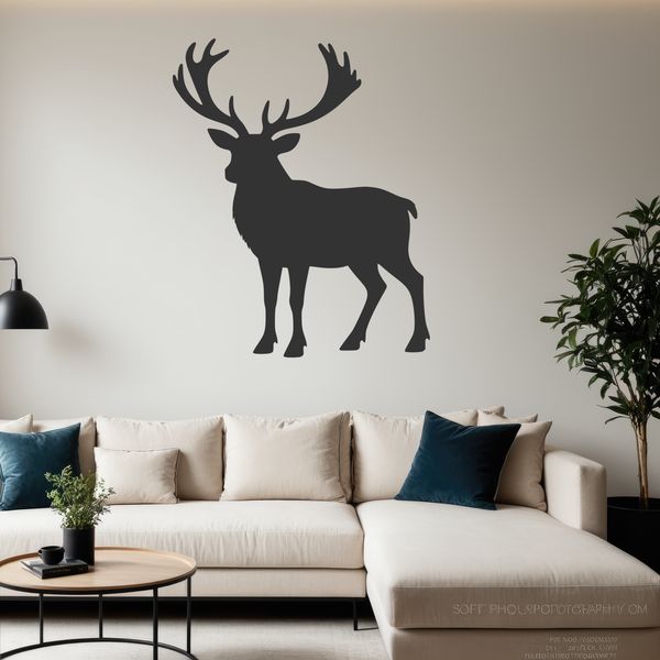 Vector illustration of a reindeer in silhouette, suitable for Christmas designs.