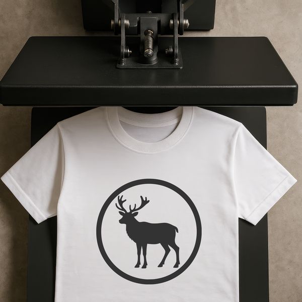 A simple silhouette of a reindeer, suitable for holiday designs.