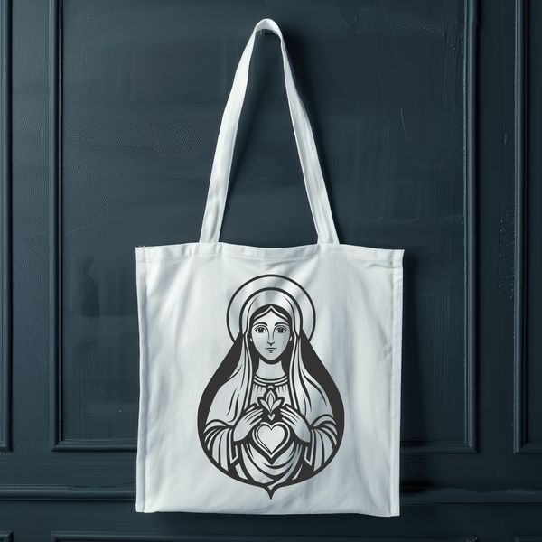 Sacred Symbol of Love and Devotion Vector Art A stylized representation of the Immaculate Heart, suitable for vector design and cutting machines.
