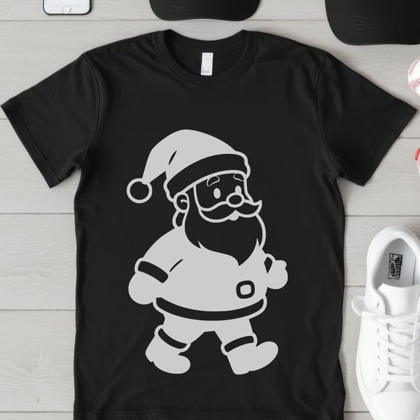 A high-resolution SVG silhouette of Santa Claus with a jolly expression.