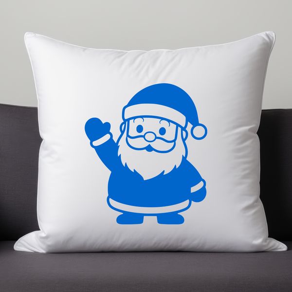Illustrative vector art of Father Christmas in festive holiday attire.