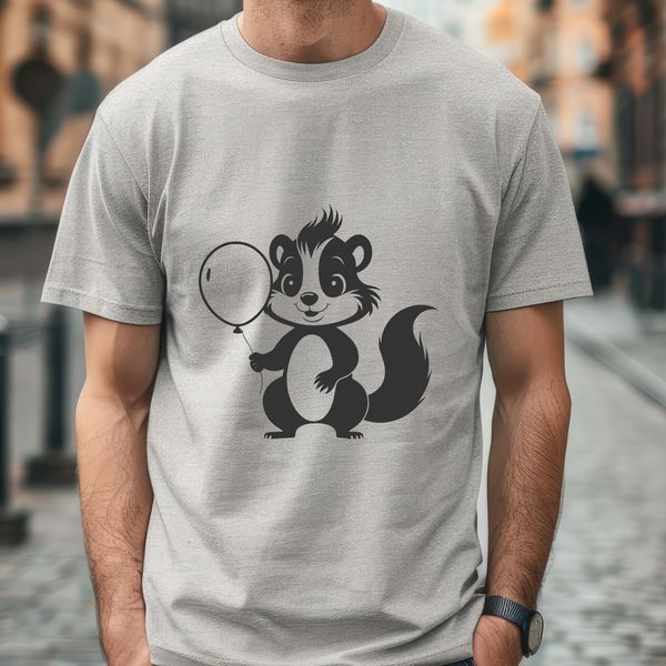 Simple Skunk Illustration A cartoon-style illustration of a wild animal, specifically a skunk, in a simple design format suitable for digital use.