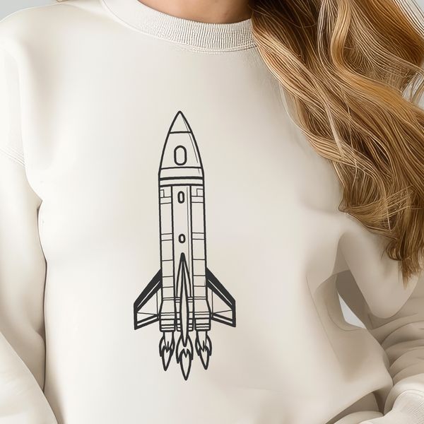 Free Space Station Illustration in SVG Vector design of a futuristic rocket ship in space