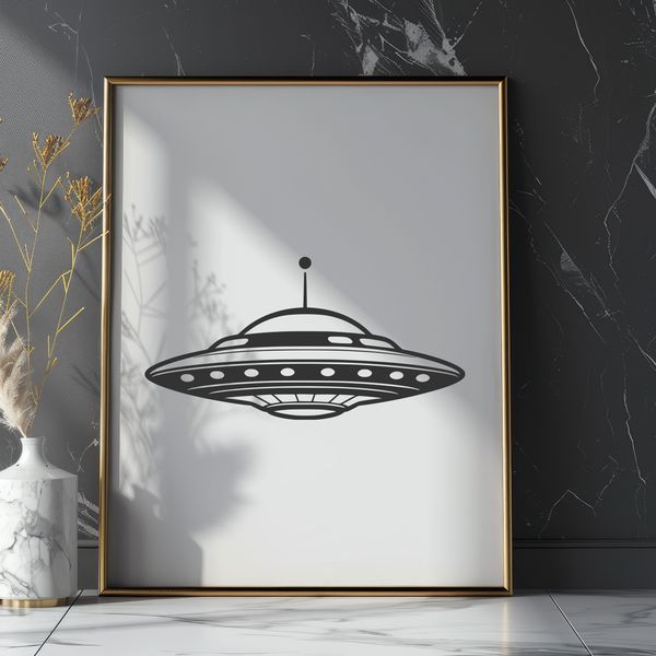 Cosmic Vessel Illustration A stylized illustration of a spaceship in vector format.
