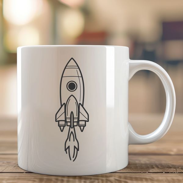 Vector Rocket Illustration A futuristic spaceship design suitable for cutting machines and other digital crafters.