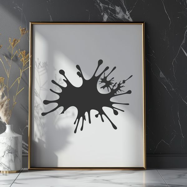 Fun Splatter Design Element A stylized shape resembling a splat, suitable for vector art designs and clipart.