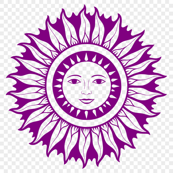 A stylized illustration of the sun, suitable for vector design projects.