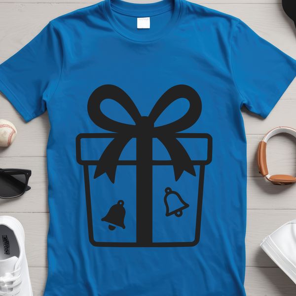 A minimalist illustration of a gift wrapped in paper with a bow, suitable for various commercial uses.