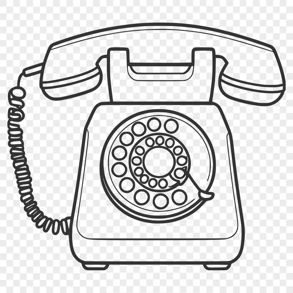 Clean Line Telephone Design Clip Art A simple illustration of a telephone with clean lines, suitable for commercial or personal use in digital designs.
