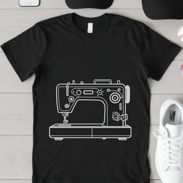 Free SVG Cutting Design A vector graphic representation of a sewing machine for crafting and design purposes.