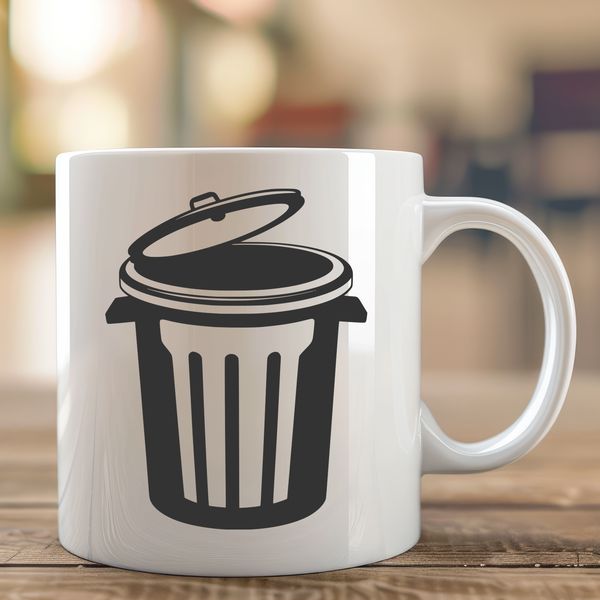 Household Rubbish Storage Icon An SVG icon representation of a household bin used for storing rubbish.