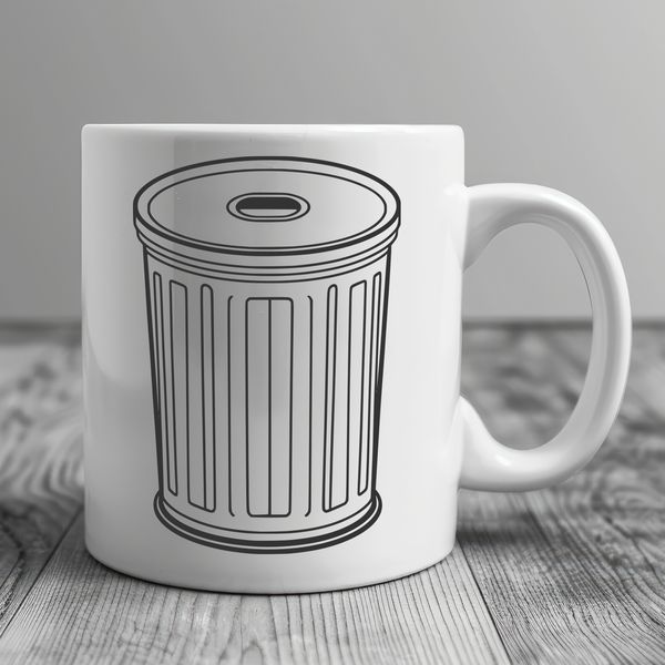 A simple vector illustration of a trash can made from metal with a lid and foot pedal.