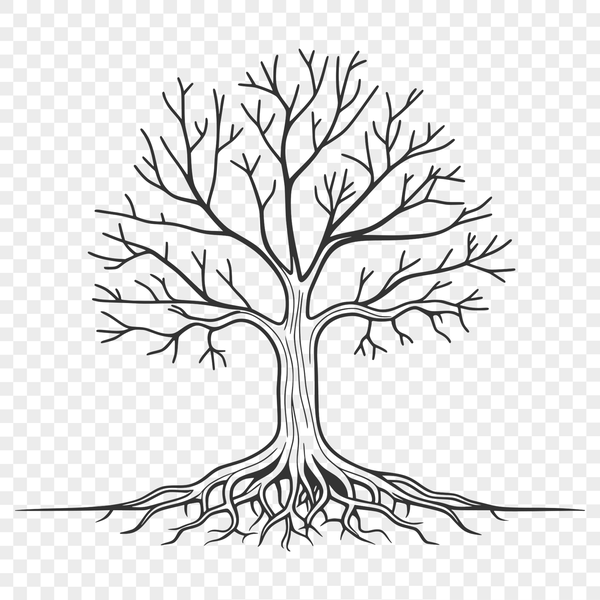 Illustrated tree graphic in vector format, suitable for digital design and cutting applications.