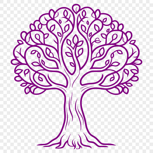 Free SVG Tree Clipart A stylized illustration of a tree, suitable for vector graphics and cutting machine designs.