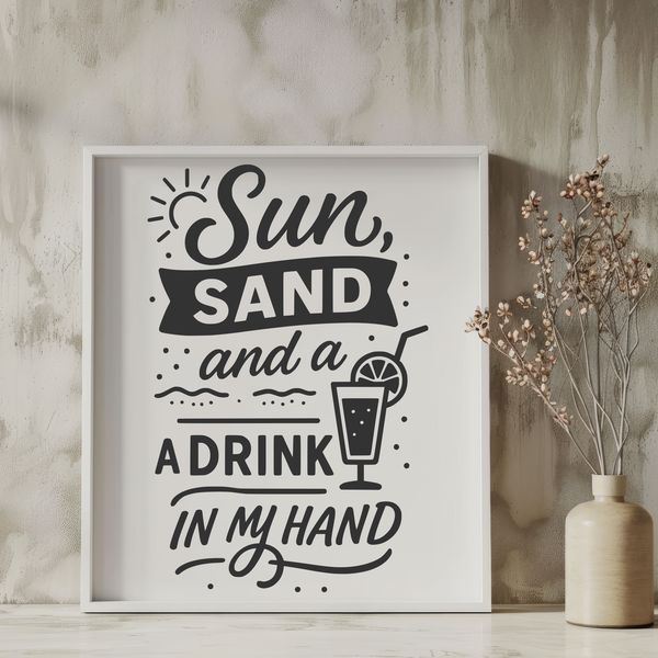 Beautiful Vacation Inspirations Illustrative vacation quotes in vector format.