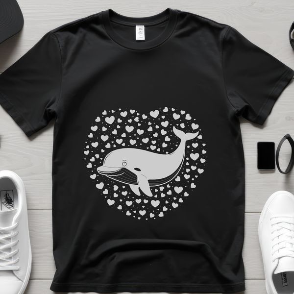 Elegant Whale Illustration An illustration of a whale in a vector format, suitable for commercial or personal use.