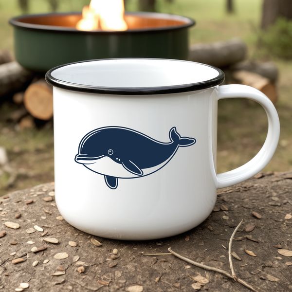 Free SVG Whale Cut File An illustration of a whale in a simple vector format.