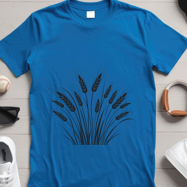 Simple Wheat Stalk Vector Design A simple vector illustration of a wheat stalk with leaves.