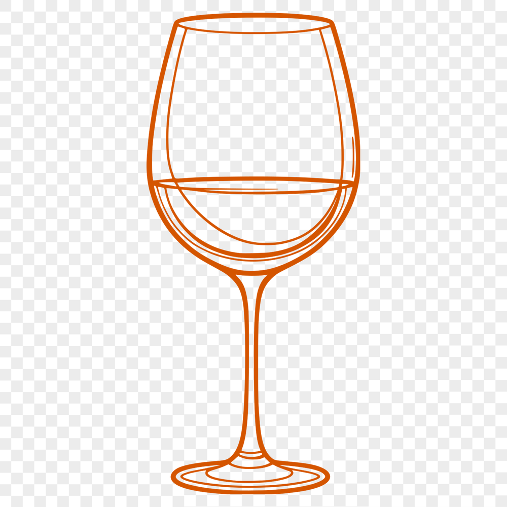 A beautifully designed wine glass illustration. A detailed illustration of a wine glass on a white background.