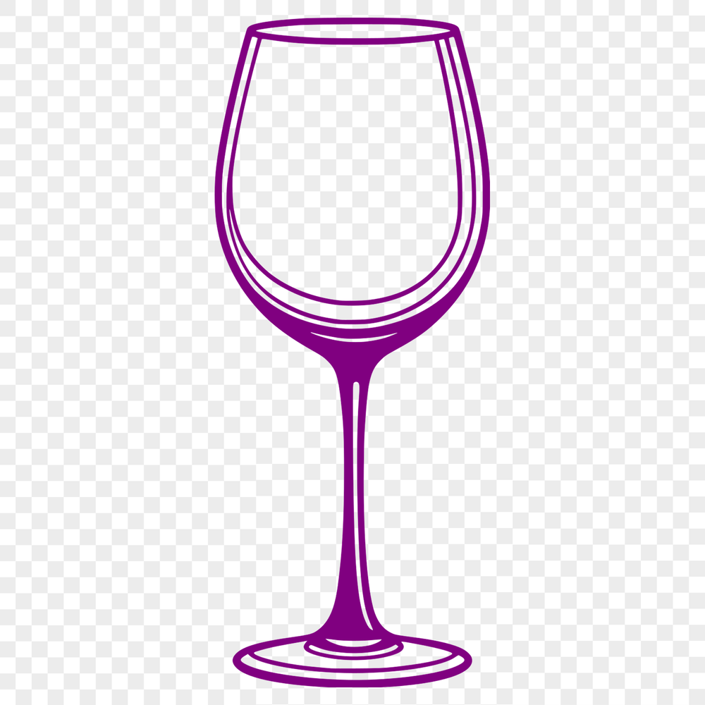 Free Wine Glass Outline Art An outline drawing of a wine glass filled with liquid, suitable for vector art designs.