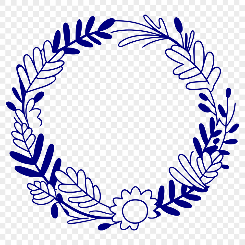 Decorative Flower Wreath Illustration SVG vector art illustration of a decorative flower wreath.