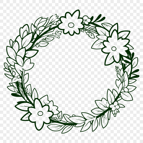 Floral Wreath Template A digital wreath template suitable for various cutting machines and design software.