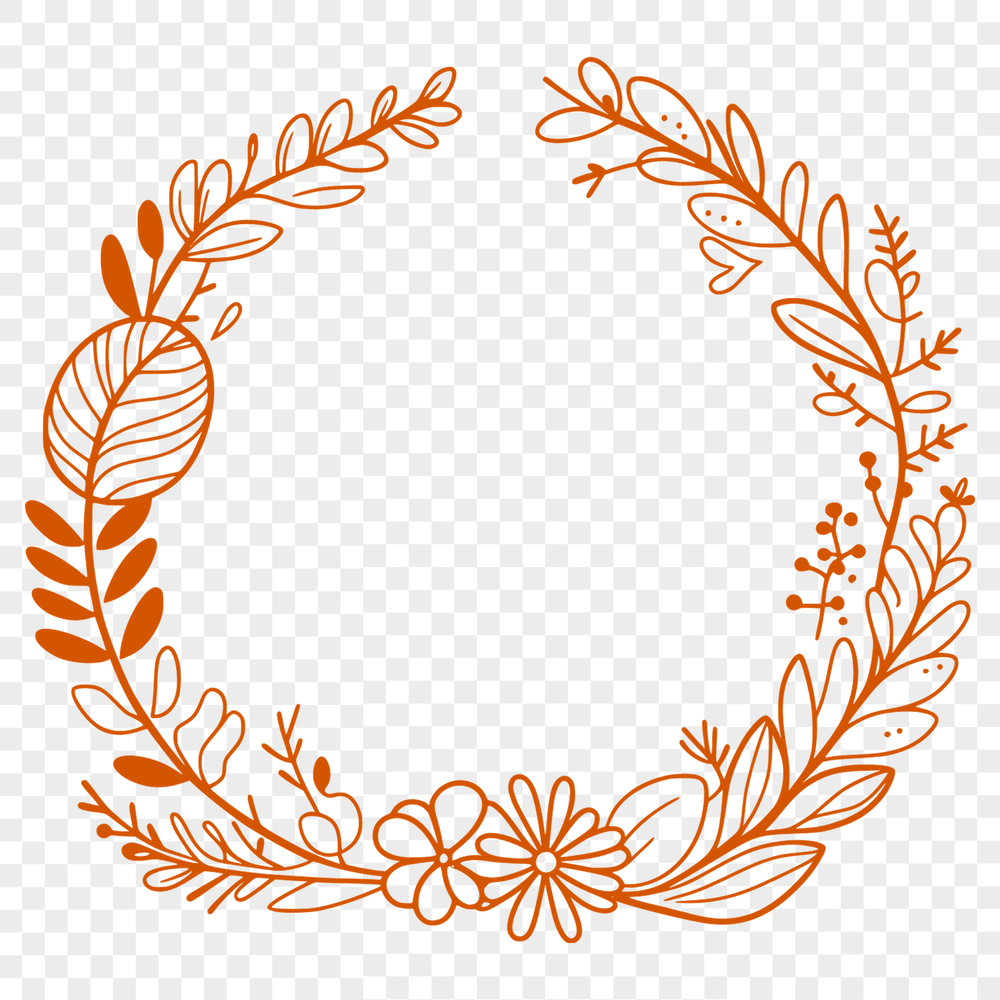 Creative Wreath Template for Digital Use A floral wreath design created in vector format for versatile use.