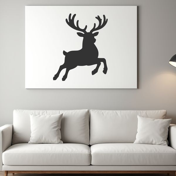 A white reindeer silhouette against a simple background, suitable for various creative projects.