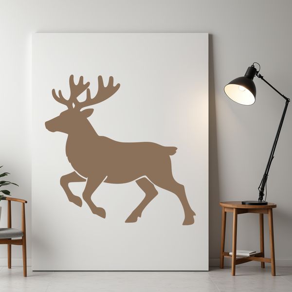 A digital illustration of a reindeer in profile view, suitable for cutting machines and vector graphics.