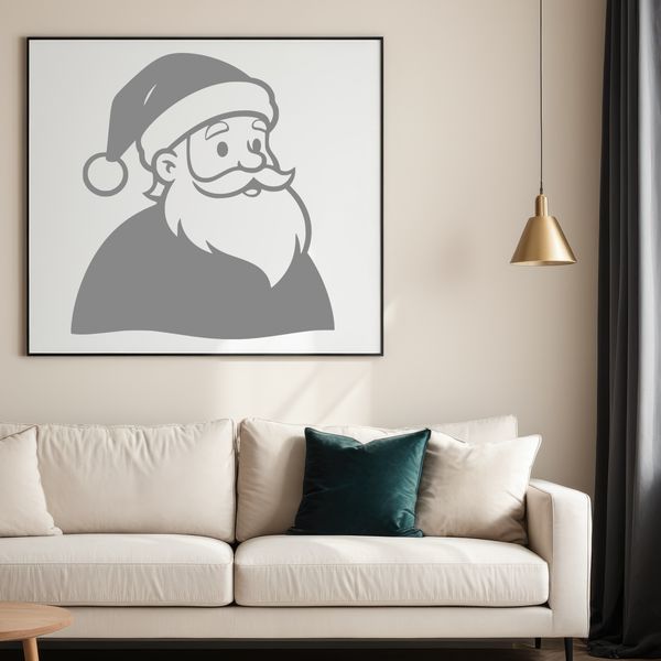 A digital illustration of Father Christmas in a festive red coat.