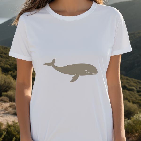 A digital vector graphic representation of a whale with clean lines and minimal detail.