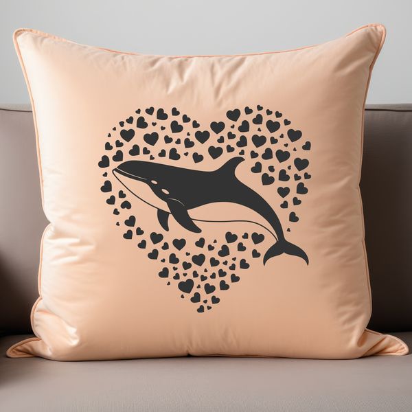 A stylized vector illustration of a whale in white outline form.