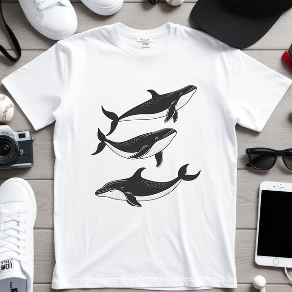 Whale Illustration in Simple Design Vector illustration of a whale in a minimalist style.