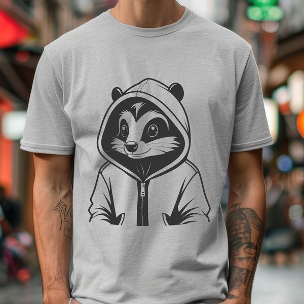 Vector Art Skunk Design A wild animal skunk with a distinctive odor, rendered in vector art style.
