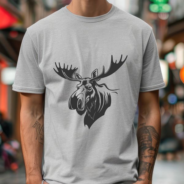 Wildlife SVG Illustration of a Moose A digital illustration of a wild animal, specifically a moose, created as a scalable vector graphic (SVG) design.