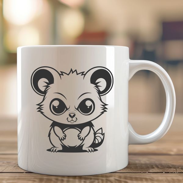 Adorable Wildlife Vector Design A high-quality SVG design of a possum suitable for commercial or personal projects.