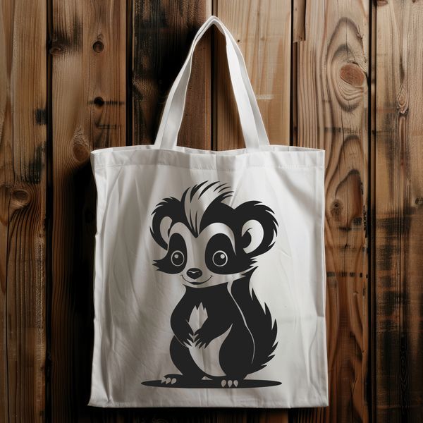 Beautiful Skunk Graphic for Cricut and Laser Cutters A digital illustration of a skunk in vector format, suitable for cutting machines like Cricut or laser cutters.