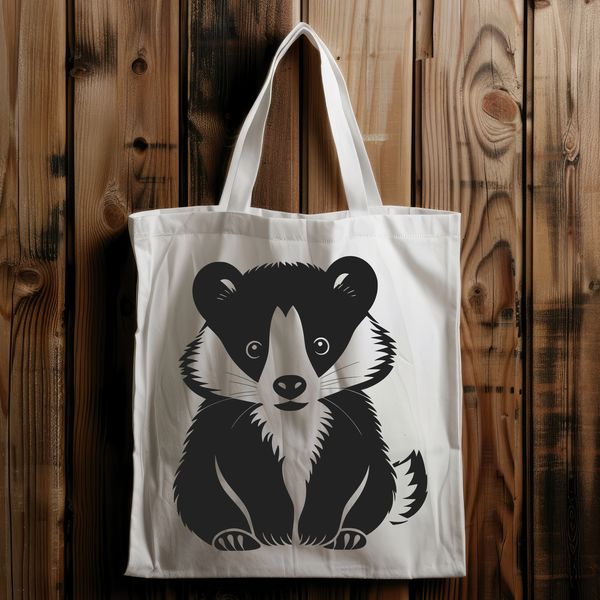 An SVG rendering of a wild animal, specifically a badger, suitable for use in digital design projects.
