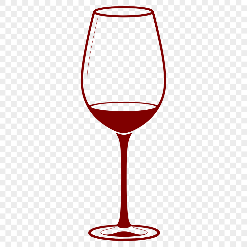 Simple Red Wine Icon A glass filled with red wine, depicted in a simple vector design suitable for various uses.