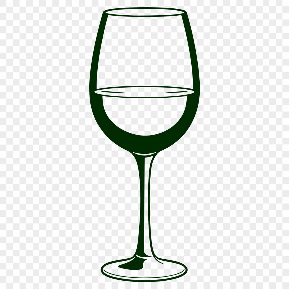 Wine Glass Setting Illustration A vector graphic depiction of a wine bottle and glass on a table setting.