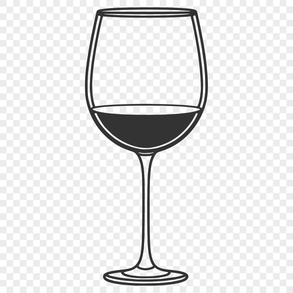 Red Wine Graphic Design A stylized illustration of a glass filled with red wine, suitable for vector art and graphics design.