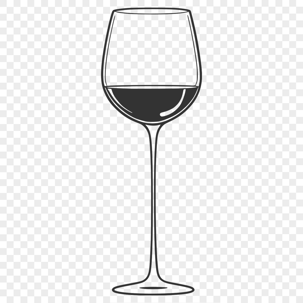 Beautiful Red Wine Glass Design A digital representation of a glass filled with red wine, suitable for various design applications.