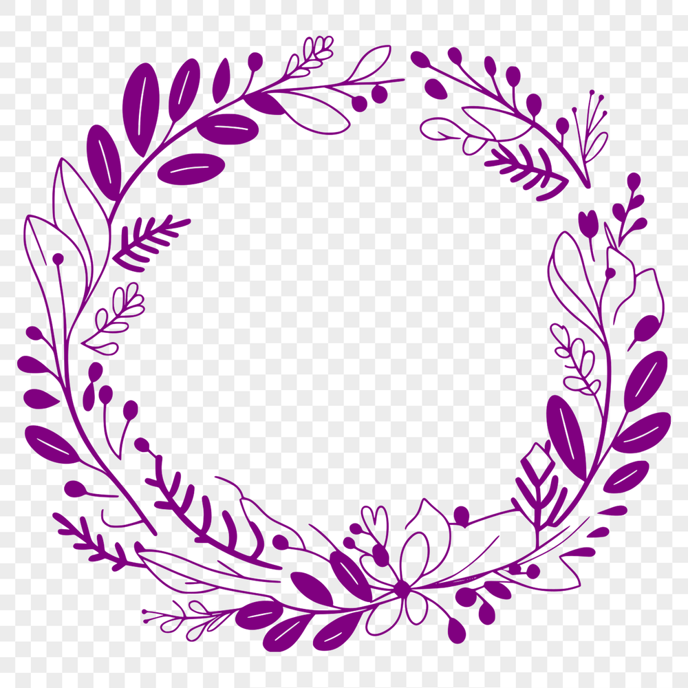 Vector Floral Garland SVG File A digital floral wreath design created using vector art.
