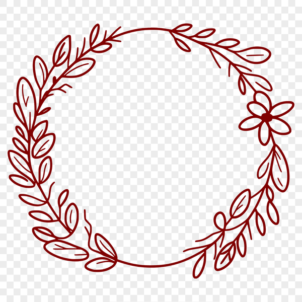 Floral Wreath Template for Digital Use A floral wreath design created using vector art and intended for digital and commercial use.