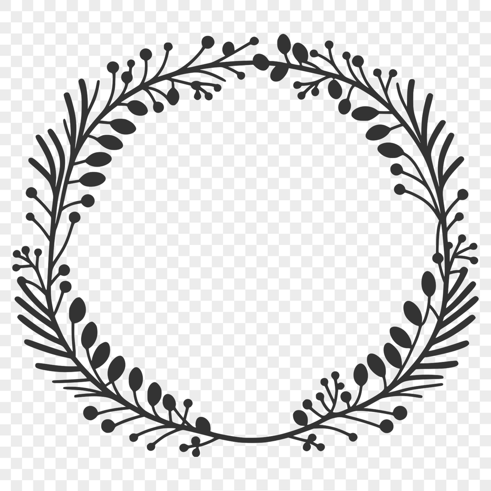 Beautiful Digital Wreath Clip Art Image A digital floral wreath design made with vector graphics.